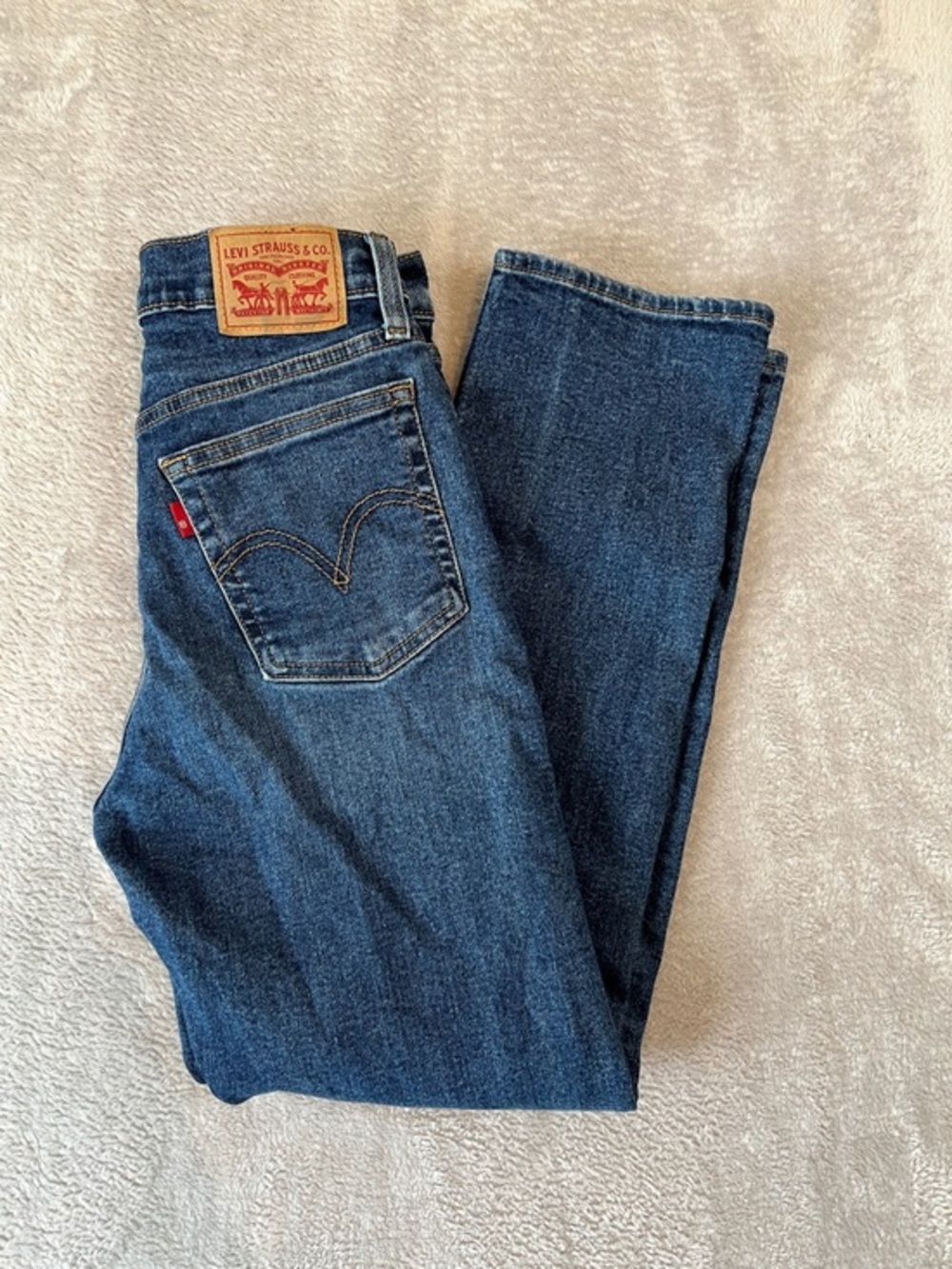 Levi's Women's Wedgie Straight Jeans 27 High Rise Dark Wash‎ Button Fly - Picture 12 of 12